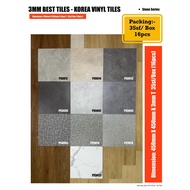 3mm Best Tiles (Korea Vinyl Tiles) | Dimension: 450 X 450mm X 3mm T | 35sf/Box (16pcs)