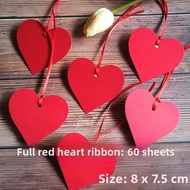 Pure Color Heart Shaped Wish Card Small Hanging Card Message Card Wish Tree Decoration Festival Gree