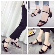 Women's office Sandal 5cm - 7cm with V-shaped heel in 2 styles (black, cream, white, cow) ANA