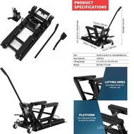 Lift Gunting Motosikal Berkapasiti 1500 lbs dengan Pedal Kaki dan Roda, Penyangga Boleh Laras 4.7-14