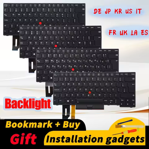 Suitable for Lenovo ThinkPad E480 E490 L380 R480 T480S L490 T490 backlit keyboard DE/FR/LA/UK/US/IT/