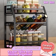 4 Layer Spice Rack Kitchen Organizer Seasoning Storage Spice Bottle Shelf Kitchen Tools