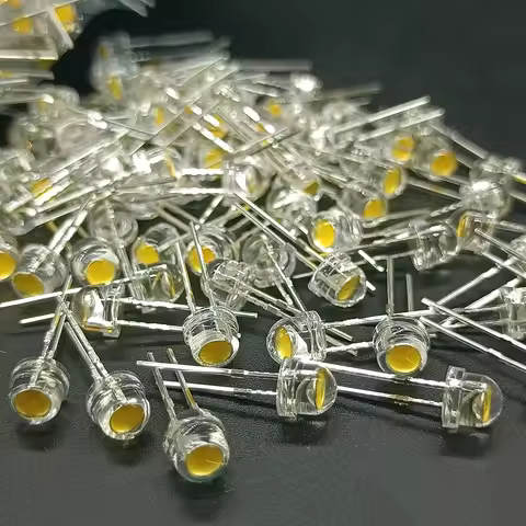 500PCS Super Bright 5MM Diode Straw Cap F5 0.2W Power LED Large Chip Small Chip Blue Green Red Yello