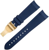 For Tudor Strap Bay GMT Curved End Folding Buckle Wristband Bracelet 41mm Dial 22mm Fluoro Rubber Wa