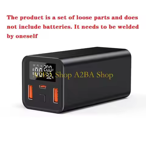 A2BA Advanced 100W Battery Making Set with Double USB A and Type C Ports Current Readout Plastic Tex