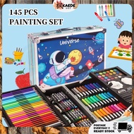 145PCS Art Set Children Watercolor Pen/Aluminum Case Painting Set GIFT Watercolor Pens Crayon Marker