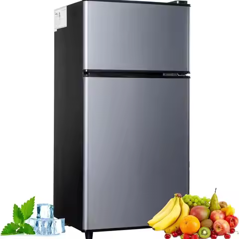 Mini Fridge with Freezer, 2.9 Cu.Ft Small Fridge, Energy Saving, Low Noise,7 Adjustable Thermostat, 