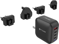 Mazer G100W GaNPrestige 100W Laptop Wall Charger, 4-Port (3 USB-C+1 USB-A) with US/UK/EU Plug, 240W 