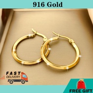 24k Gold Earing For Women Subang Emas Korea Perempuan Fashion Hoop Earrings Accessories 916 Earring fashion earring barang kemas