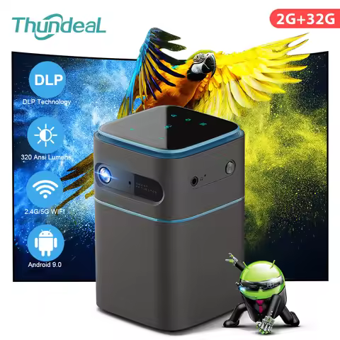 ThundeaL for 2K 4K Video DLP Projector Pocket Pico Android WiFi DLP Video Portable Mini Projector Ho