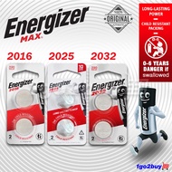 Energizer 3V Lithium Batteries Battery Zero Mercury CR2016 / CR2025 / CR2032 ( 2pc/pack ) * 100% Ori
