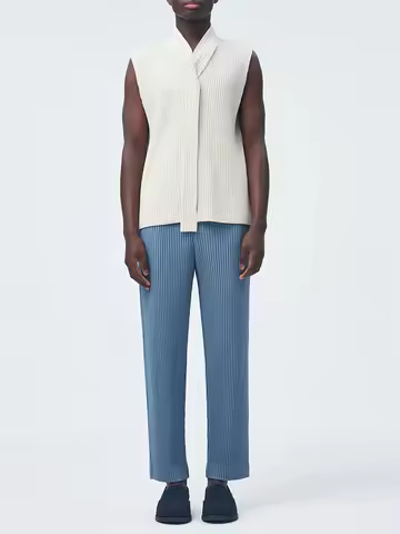 Miyake Pleated Homme Plisse Tie collar Tops