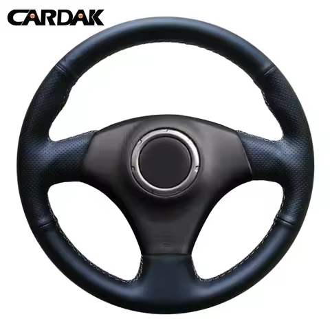 CARDAK Black Artificial Leather Car Steering Wheel Covers for Toyota RAV4 1998-2003 Celica 1998-2005