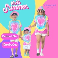 ROAMING เสื้อมัดย้อม สีพาสเทล ใส่ได้ทั้งครอบครัว TIE DYE COTTON USA™ (หัวใจพาสเทล)