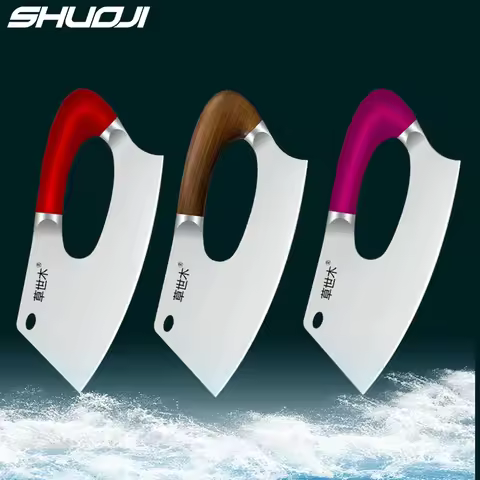SHUOJI Germany Labor-saving Knife 5Cr15mov Stainless Steel Cleaver Knife Super Sharp Blade Chef Slic