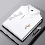 Men's Polo Shirt 100% Cotton Short-sleeved T-shirt Men's Lapel Polo Shirt Business Shirt