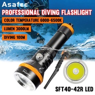 Asafee DT-42R Professional Diving Flashlight SFT40 Multifunctional 21700 Battery 3000LM Diving Flash