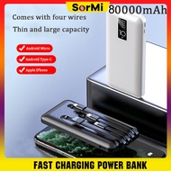80000mAh Portable Mini Power Bank LED Digital Display Powerbank External Battery Pack Power Bank For Mobile Phones