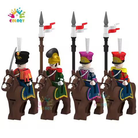 Kids Toys Napoleonic Cavalry Building Blocks War Horse Saddle Soldiers Mini Action Figures Toys For 