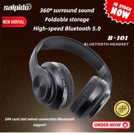 Salpido B101 Wireless Headphone - Powerful Bass Stereo Sound, Foldable Design, TF/AUX Support,  Buil