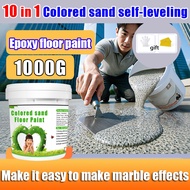 【Use directly on cement floor】sand epoxy floor paint 1L waterproof flake cat epoxy lantai simen bili