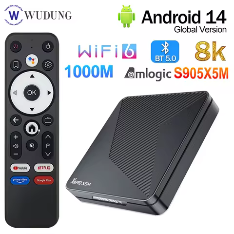 X88 PRO X5M Amlogic S905X5M Android 14 Smart TV BOX 4GB 64GB 8K HD 1000M DDR4 AV1 BT TVBOX 2,4G y 5G