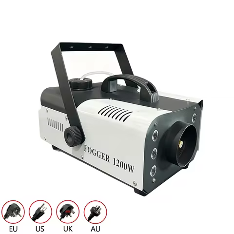 1200W Stage Smoke Machine 6 LED Lights With Wireless Remote 4 Mins Fast Preheat 10m Jet Distance for