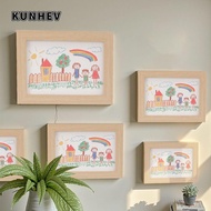 KUNHEV Wooden Kids Art Frame, Changeable Wall Decoration Photo Frame, Creative Family Portraits Memo