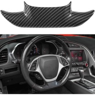 Carbon Fiber Look Steering Wheel Cover Molding Cover Trim for Chevrolet Corvette C7 Z06 Z51 ZR1 Stin