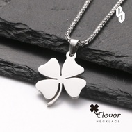 Clover Necklace Clover Leaf Pendant Chain Necklace 4 Strands Stainless Steel Anti-Rust Men Women