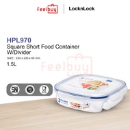LocknLock Square Short Food Container 1.5L W/Divider HPL970