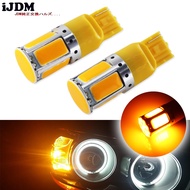 (4) No Resistor Need Amber Yellow 240-emitter COB LED 7440 T20 LED Bulbs For Front or Rear Turn Sign