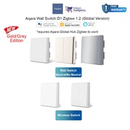 [Global] Aqara Zigbee Smart D1 Wall Switch 1/2/3 Gang Single Fire No Neutral Zero Fire Neutral Switc