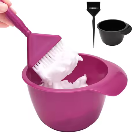 2Pcs Set Professional Hair Dye Color Brush Bowl Dye Mixer Hair Tint Dying Coloring Mixing Bowls Hair