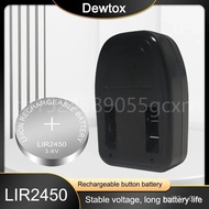 🔥 2-Slot Charger + LIR2450 3.6V 120mAh Rechargeable Buon Baery Lithium Coin Cell Baeries LIR 2450 Re