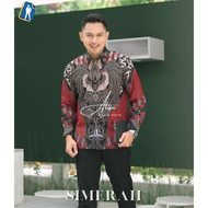 KEMEJA Si Merah Men's Batik Shirt Long Sleeve Modern Solo Batik Full Fur by Batik ALX