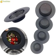 LONTIME Sink Strainer, Anti Clog Stainless Steel Drain Filter, Durable Floor Drain Black Hair Clean Up Mesh Trap Kitchen Bathroom Accessories