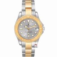 【大眾名錶】ROLEX 勞力士168623 Yacht-Master 中型款 遊艇名仕 黃K金錶圈 灰色面盤 錶徑35mm 自動上鍊 B1391