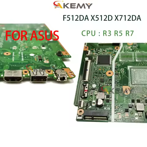 F512DA X512DA Laptop Motherboard For Asus X512D X712DA X512DK M712D Mainboard 0GB/4GB-RAM R3-3200 R5