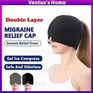 Double layer Migraine Relief Cap Gel Reusable Headache Migrain Hat Head Fever Ice Pack Tension Hot C