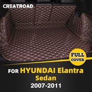 Auto Full Coverage Trunk Mat For Hyundai Elantra Sedan 2007-2011 10 09 08 Car Boot Cover Pad Interio