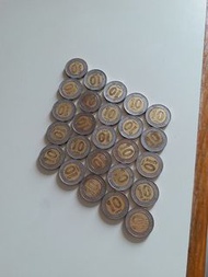 香港:洋紫荊:(10元硬幣):全部1995年:(風水錢):有金:有銀:(可散買15個):共25個