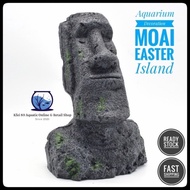 KFEI89 Aquarium Decoration Moai Easter Island Fish Tank Aquarium Ancient Easter Island Stone Head Or