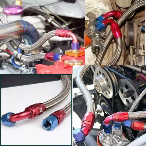 Black AN4, AN6, AN8, AN10, AN12 with corresponding 0 ° 45 ° 90 ° 180 ° connectors, automotive fuel h