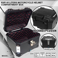 SUZUKI GD 110 BLACK Compartment Box Helmet Box TOP BOX With Back Cushion For Motorcycle 45 Liters