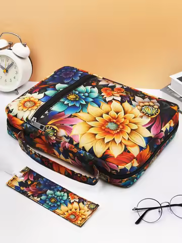 Bible Cover for Women with Flowers Printing, Bible Case,Bible Bag, Study Bible Case,Covers for Bible