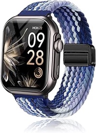 NOUKAJU Band for RUXINGX G62 Smart Watch, Breathable Braided Wristbands,Nylon Braided Band,Adjustabl