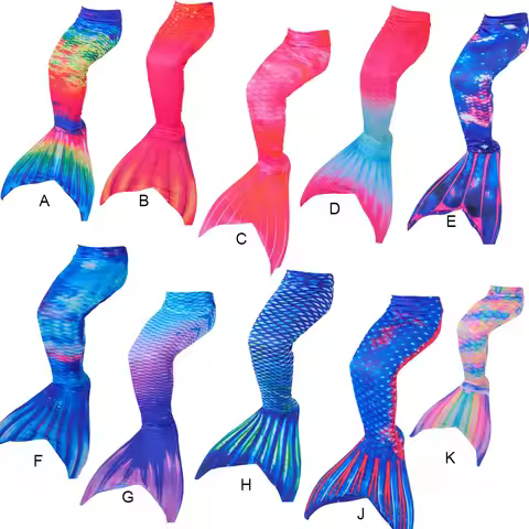 A Little Girl Mermaid Cosplay Tail,Mermaid Costume Gift for Girls, without Flippers,used in Swimming