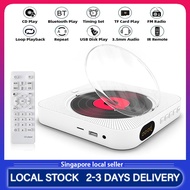 CD Player Wall Mounted Surround Sound FM Radio Bluetooth USB MP3 Portable Music Player Remote Control Stereo Speaker