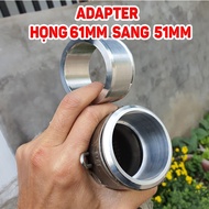 Adapter Converts exhaust throat from 61mm to 51mm.